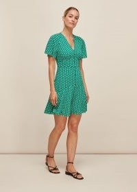 WHISTLES ELEPHANT PRINT DRESS / green animal print dresses