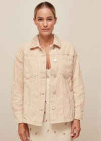 WHISTLES CORDUROY OVERSHIRT Ivory / essential casual style / curved hem over shirts