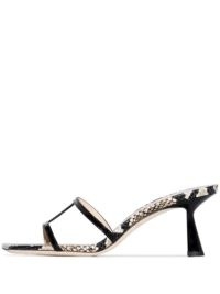 Jimmy Choo Ria snake-effect mules – square-toe sculpted heel mule