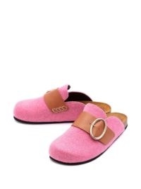 JW Anderson felt loafer mules ~ pink slip-on shoes