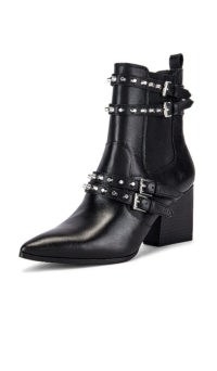 KENDALL + KYLIE Rad Bootie ~ black studded buckle boots