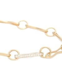 AZLEE 18kt gold & diamond-pavé link-chain bracelet ~ narrow delicate-look bracelets