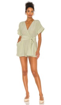 L’Academie The Leah Romper Olive Green