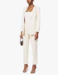 LAVISH ALICE V-neck single-breasted crepe blazer champagne