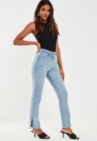 Missguided – light blue wrath split hem jeans