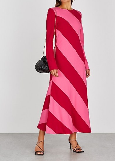 MAGGIE MARILYN Feeling Better Than Ever wool midi dress ~ pink and red stripes together