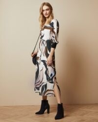 TED BAKER DIYONA Masquerade midi dress / abstract florals / chic boho look