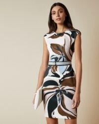 TED BAKER LIZIIEY Masquerade printed bodycon dress