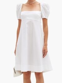 BROCK COLLECTION Puffed-sleeve cotton-blend poplin dress | simple white empire line dresses