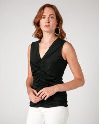 JIGSAW RUCHED TANK / essential black sleeveless tops / wardrobe style essentials