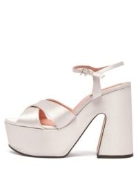 ROCHAS Satin platform sandals ~ white luxury platforms