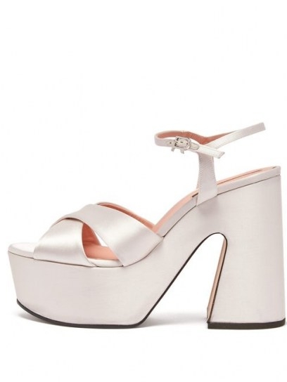 ROCHAS Satin platform sandals ~ white luxury platforms