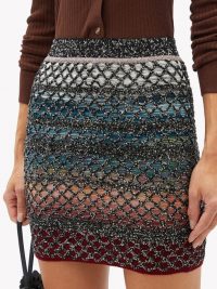 MISSONI Sequinned wool-blend mini skirt ~ glamorous knitted skirts