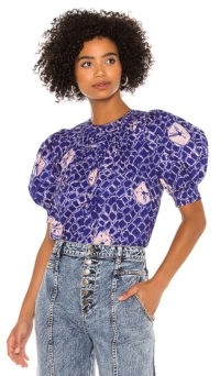 Ulla Johnson Carmela Top | blue puff sleeve tops