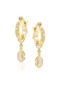 V BY LAURA VANN Lena 18kt gold-plated hoop earrings ~ detachable charm hoops