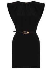 Versace belted mini dress ~ little black dresses ~ padded shoulders ~ lbd