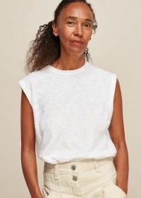 WHISTLES EASY MUSCLE VEST TOP / essential white T-shirt