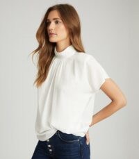 REISS YARA HIGH NECK TOP IVORY – effortless daily style tops