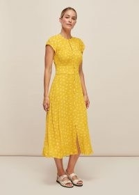 WHISTLES ISLA DANDELION DRESS / yellow summer dresses