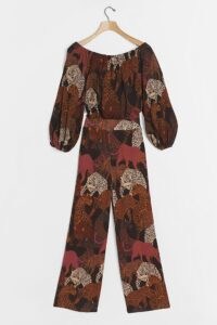 Farm Rio Animalia Jumpsuit Brown Motif / leopard prints / wild cat print jumpsuits