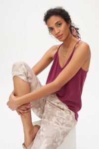 Anthropologie Jenny Button Cami Wine ~ loungewear camisoles