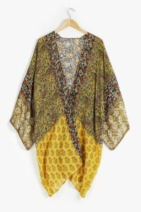 Anthropologie Alaina Kimono Gold ~ floaty multi print kimonos ~ lightweight flowing jackets ~ boho look