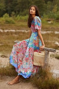 Anthropologie Amandine Maxi Dress – mixed floral print dresses