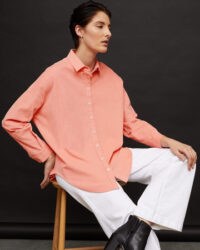 JIGSAW BABY CORD SHIRT PEACH BLUSH / relaxed fit shirts / drop shoulders