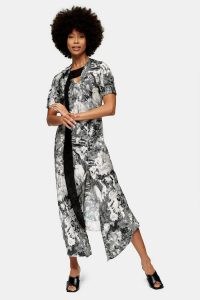 TOPSHOP Boutique Black And White Contrast Strap Dress / monochrome floral dresses