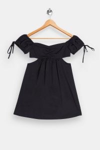 TOPSHOP Black Cut Out Puff Mini Dress ~ lbd ~ party dresses