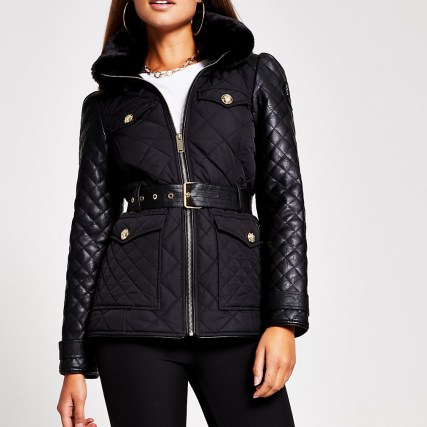 RIVER ISLAND Black lightweight padded jacket ~ quilted jackets