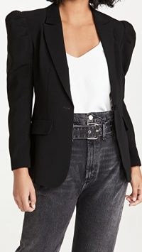 Cinq a Sept Suki Blazer | black puff sleeve blazers