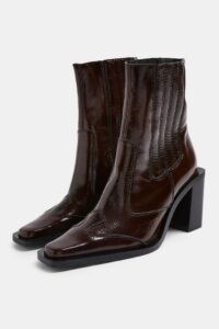 TOPSHOP HONDOURAS Brown Western Leather Boots