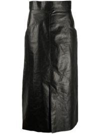 Isabel Marant faux-leather mid-length pencil skirt in black