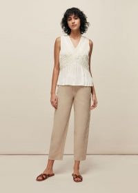 WHISTLES LEORA LACE DETAIL TOP / feminine sleeveless tops