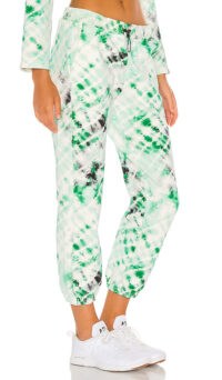 KORAL Oblivion Dive Sweatpant Emerald Tie Dye ~ cuffed hem sweatpants ~ drawstring jogging bottoms