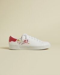 TED BAKER NELAH Leather floral trainers in white / flower print trainer