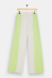 TOPSHOP Lime Green Panel Slouch Joggers ~ wide leg jogger ~ colourblock jogging bottoms