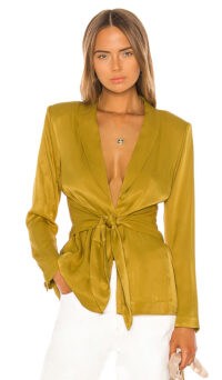 LPA Marisa Jacket Ochre | evening glamour | padded shoulder jackets