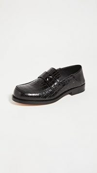 Maison Margiela Camden Moc Croc Convertable Loafers / black crocodile embossed loafer