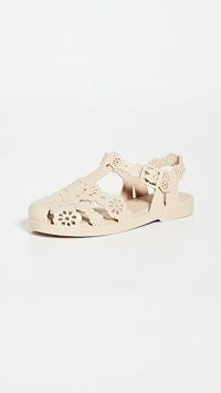 Melissa x Victor & Rolf Possession Lace Flats Beige ~ floral cut out flat shoes