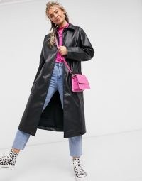 Monki Amira faux leather coat in black ~ on-trend coats ~ stylish outerwear