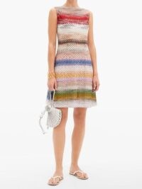 MISSONI Polka-dot zigzag-jacquard knit mini dress ~ fine knitted dresses ~ multicoloured lightweight knits