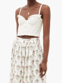 BROCK COLLECTION Ricino silk crepe de Chine bustier top | strappy cropped hem tops