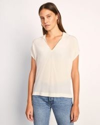 JIGSAW SILK FRONT COLLAR TOP CALICO / effortless style clothing / simple designs / casual luxe