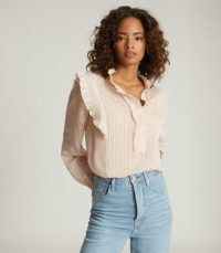 REISS TAYLOR RUFFLE DETAILED BLOUSE NUDE / feminine ruffled blouses