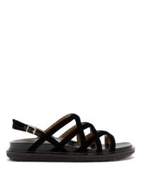 MARNI V-strap velvet slingback sandals in black