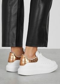 ALEXANDER MCQUEEN Larry white leather sneakers / sports luxe trainers