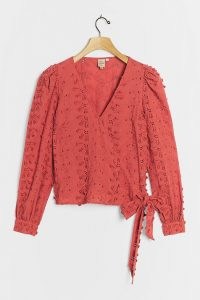 Seen Worn Kept Idah Textured Wrap Blouse / floral blouses