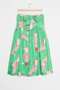 Camilla Perkins Birdie Midi Skirt Green Motif / bird prints / birds / skirts